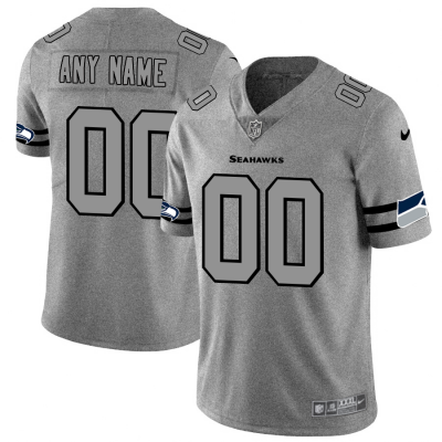 Seattle Seahawks Custom Men's Nike Gray Gridiron II Vapor Untouchable Limited NFL Jerse